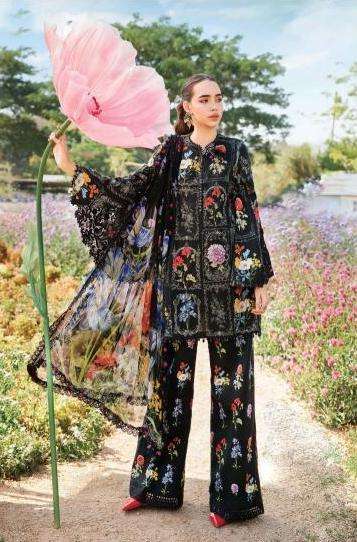 M PRINT VOL-17 SERIES 17001 TO 17004 BY SHRADDHA DESIGNER PRINTED AND WORK LAWN COTTON PAKISTANI STYLE SUITS ARE AVAILABLE AT WHOLESALE PRICE