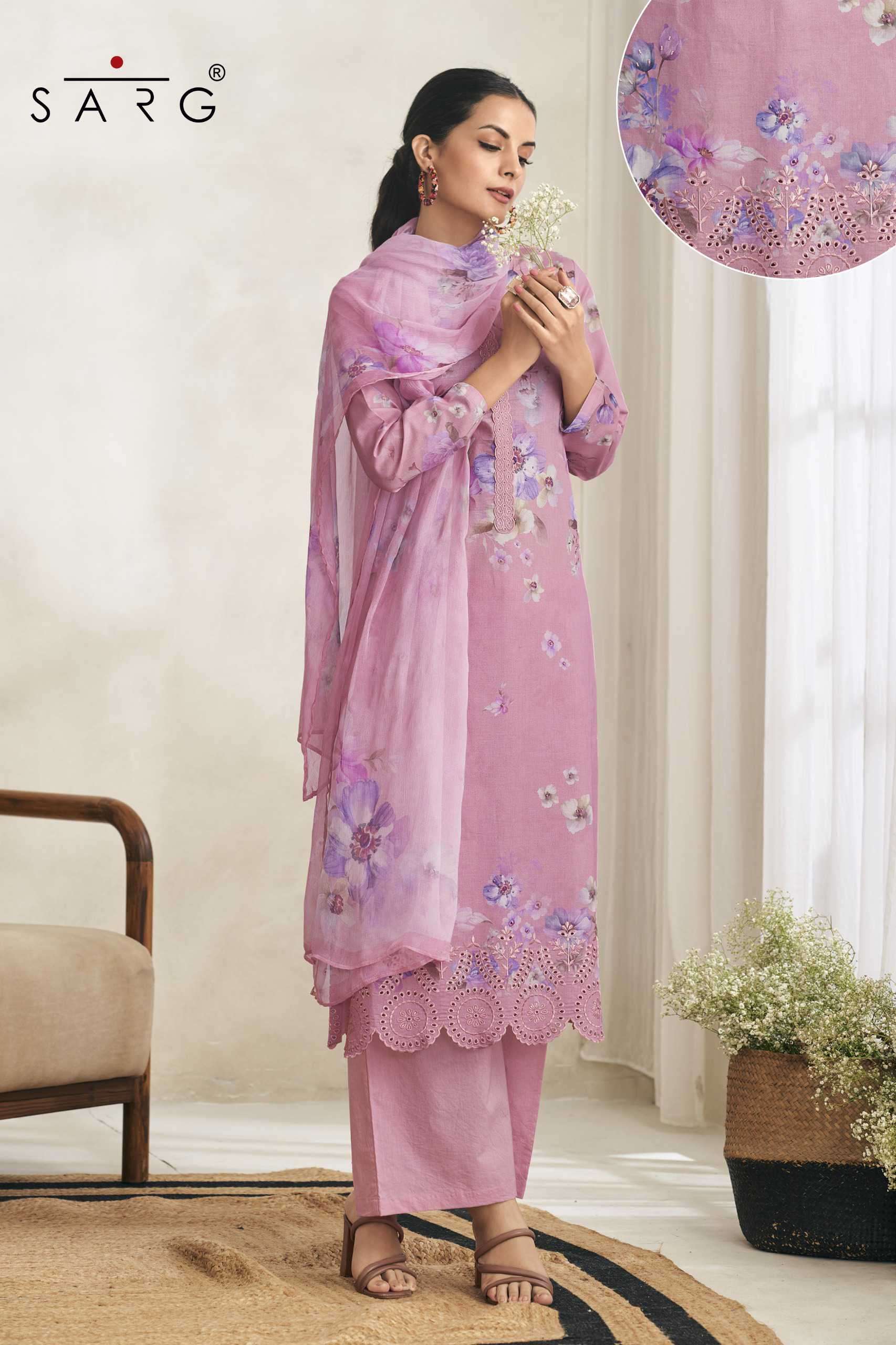 AVIGYA SERIES 1100 BY SARG DESIGNER DIGITAL PRINTED WITH EMBROIDERY AND HAND WORK LAWN COTTON SUITS ARE AVAILABLE AT WHOLESALE PRICE