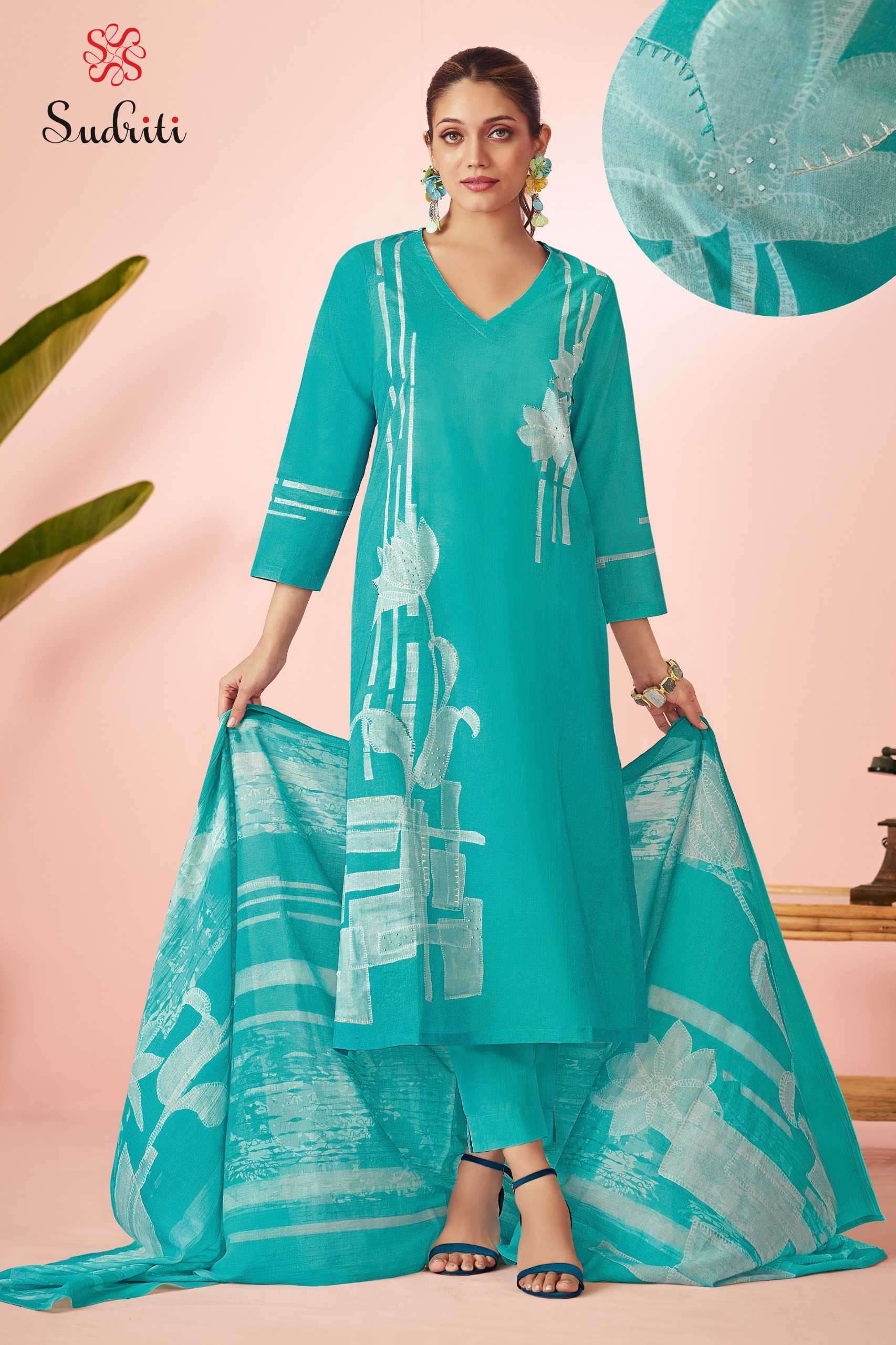 BAHAR SERIES 1200 BY SUDRITI DESIGNER DIGITAL PRINTED AND HAND WORK LAWN COTTON SUITS ARE AVAILABLE AT WHOLESALE PRICE