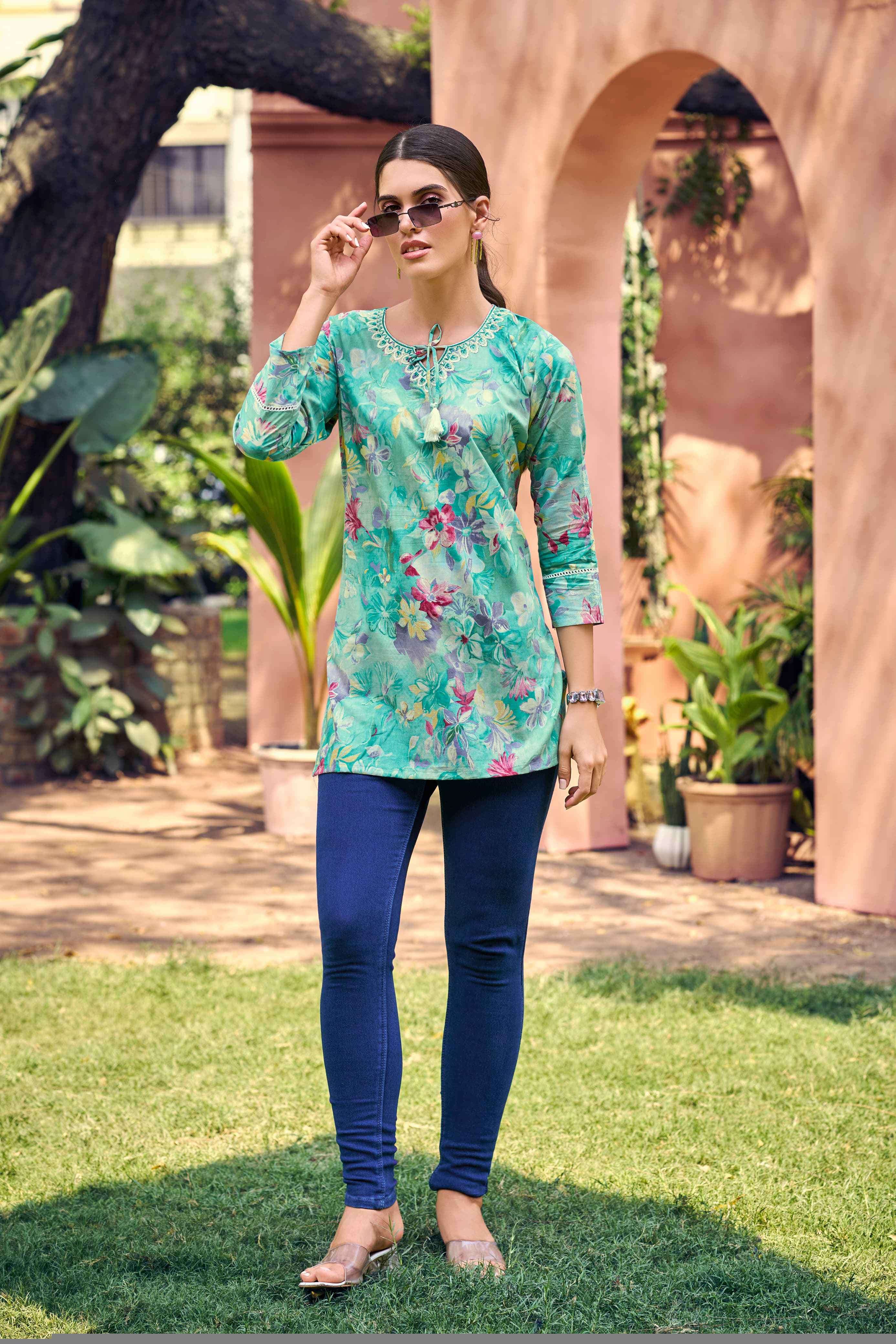 COTTON CANDY VOL-6 SERIES 1011 TO 1008 BY TIPS & TOPS DESIGNER PRINTED COTTON TOPS ARE AVAILABLE AT WHOLESALE PRICE