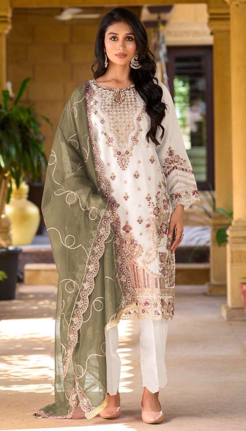 K 5279 BY SHREE FABS DESIGNER EMBROIDERY WORK PAKISTANI STYLE ORGANZA SUITS ARE AVAILABLE AT WHOLESALE PRICE