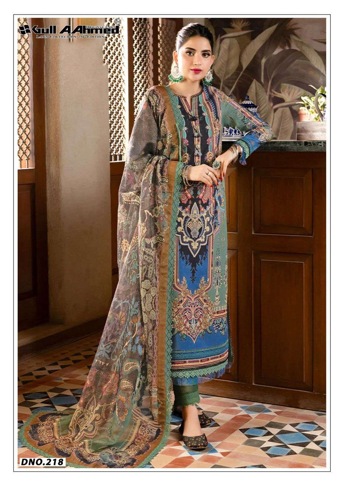 LAWN COLLECTION VOL-26 SERIES 215 TO 220 BY GULL AAHMED DESIGNER PRINTED LAWN PAKISTANI STYLE SUITS ARE AVAILABLE AT WHOLESALE PRICE