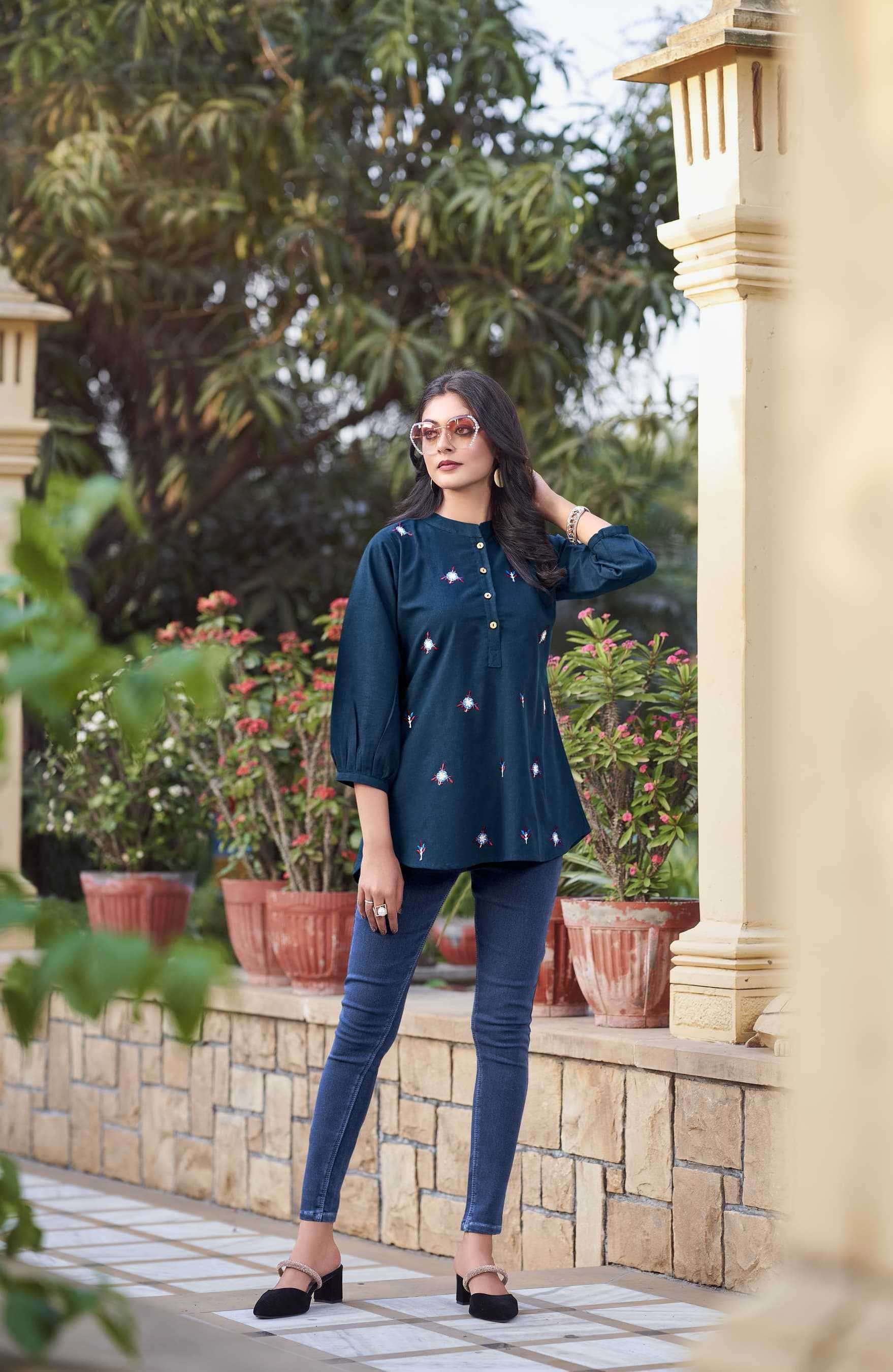 LIFESTYLE SERIES 101 TO 106 BY TIPS & TOPS DESIGNER EMBROIDERY WORK FANCY TOPS ARE AVAILABLE AT WHOLESALE PRICE