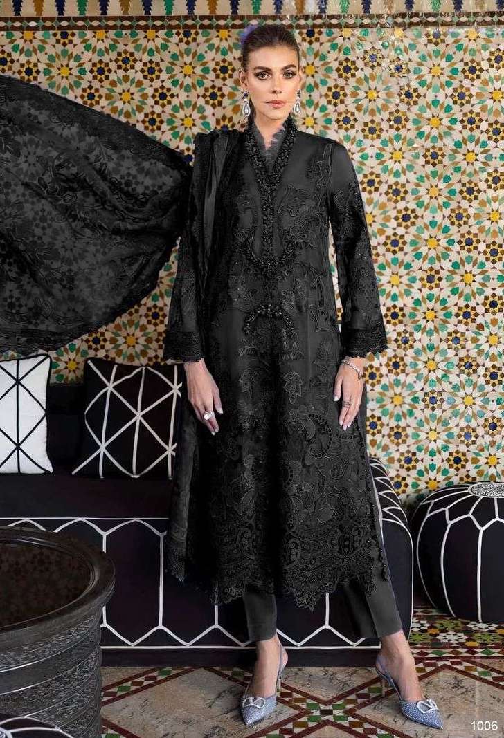 MARIA B LAWN COLOR SERIES 1001 TO 1008 BY SHRADDHA DESIGNER EMBROIDERY WORK COTTON PAKISTANI STYLE SUITS ARE AVAILABLE AT WHOLESALE PRICE