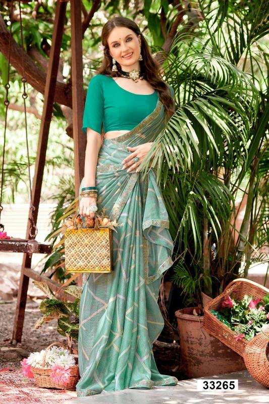 NANCY VOL-2 SERIES 33231 TO 33236 SAREE BY VALLABHI PRINTS DESIGNER CHIFFONE SAREES ARE AVAILABLE AT WHOLESALE PRICE
