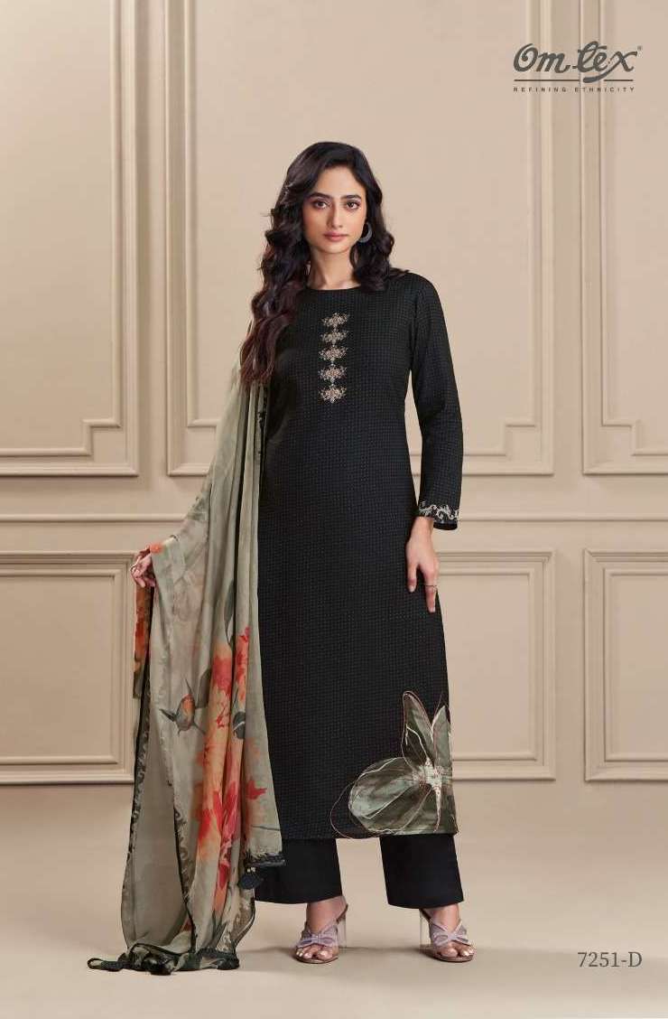 NAVELI SERIES 7251 BY OMTEX DESIGNER DIGITAL PRINTED WITH EMBROIDERY AND HAND WORK LAWN COTTON SUITS ARE AVAILABLE AT WHOLESALE PRICCE