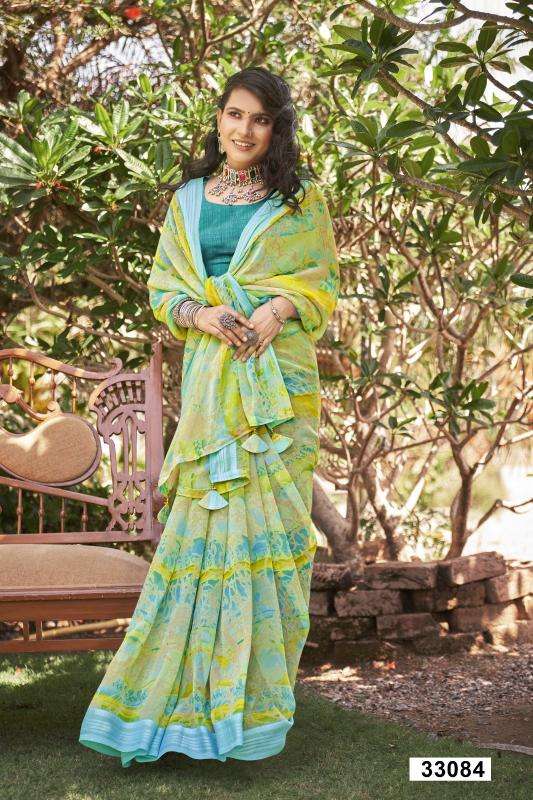 REGINA VOL-13 SERIES 33081 TO 33086 SAREE BY VALLABHI PRINTS DESIGNER PRINTED GEORGETTE SAREES ARE AVAILABLE AT WHOLESALE PRICE