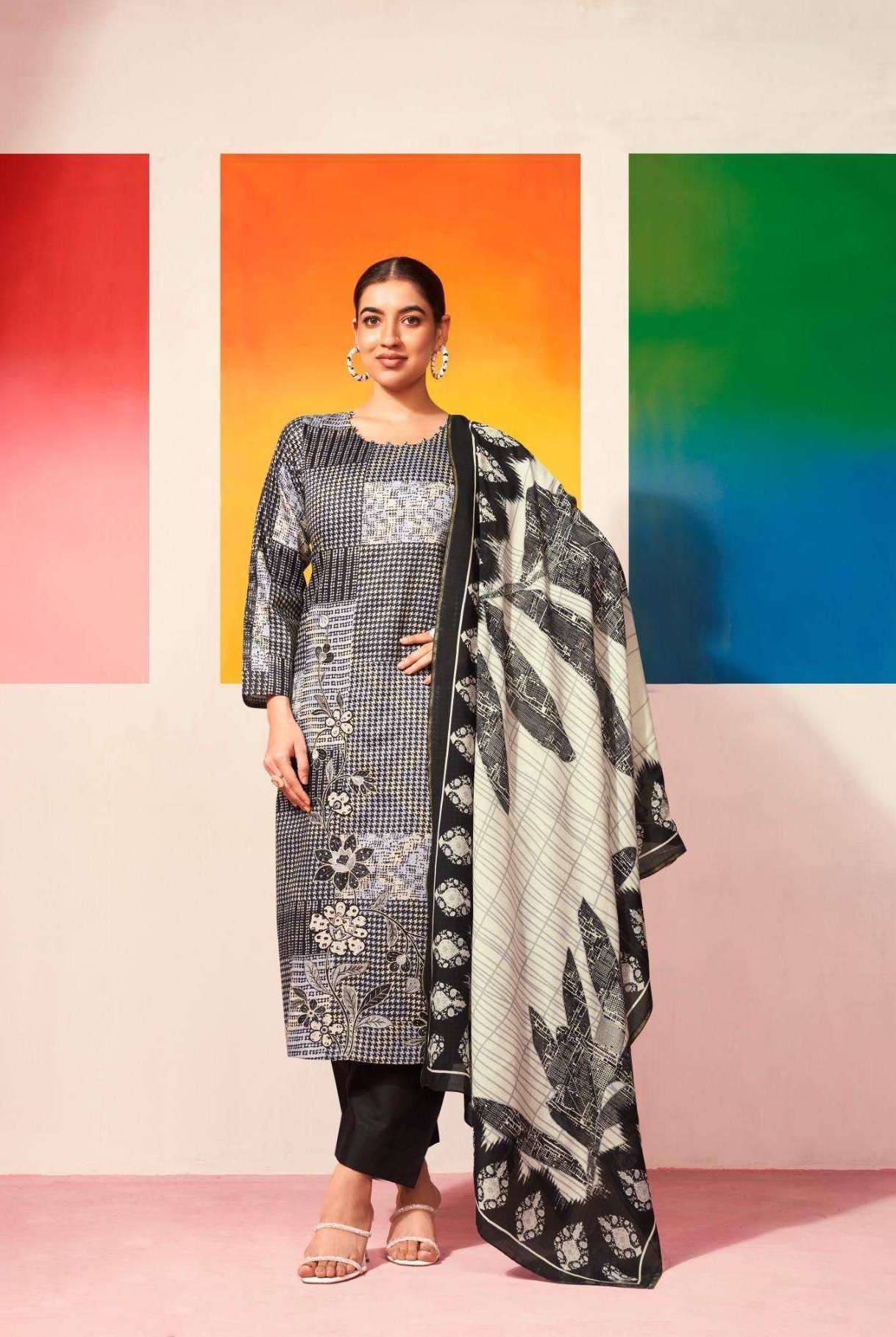 SOFIA SERIES 1201 TO 1204 BY MUMTAZ ARTS DESIGNER DIGITAL PRINTED AND EMBROIDERY WORK JAM SATIN SUITS ARE AVAILABLE AT WHOLESALE PRICE