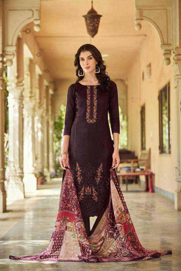 ZARQASH VOL-5 SERIES 844 BY BELLIZA DESIGNER PRINTED AND WORK ZAM SUITS ARE AVAILABLE AT WHOLESALE PRICE
