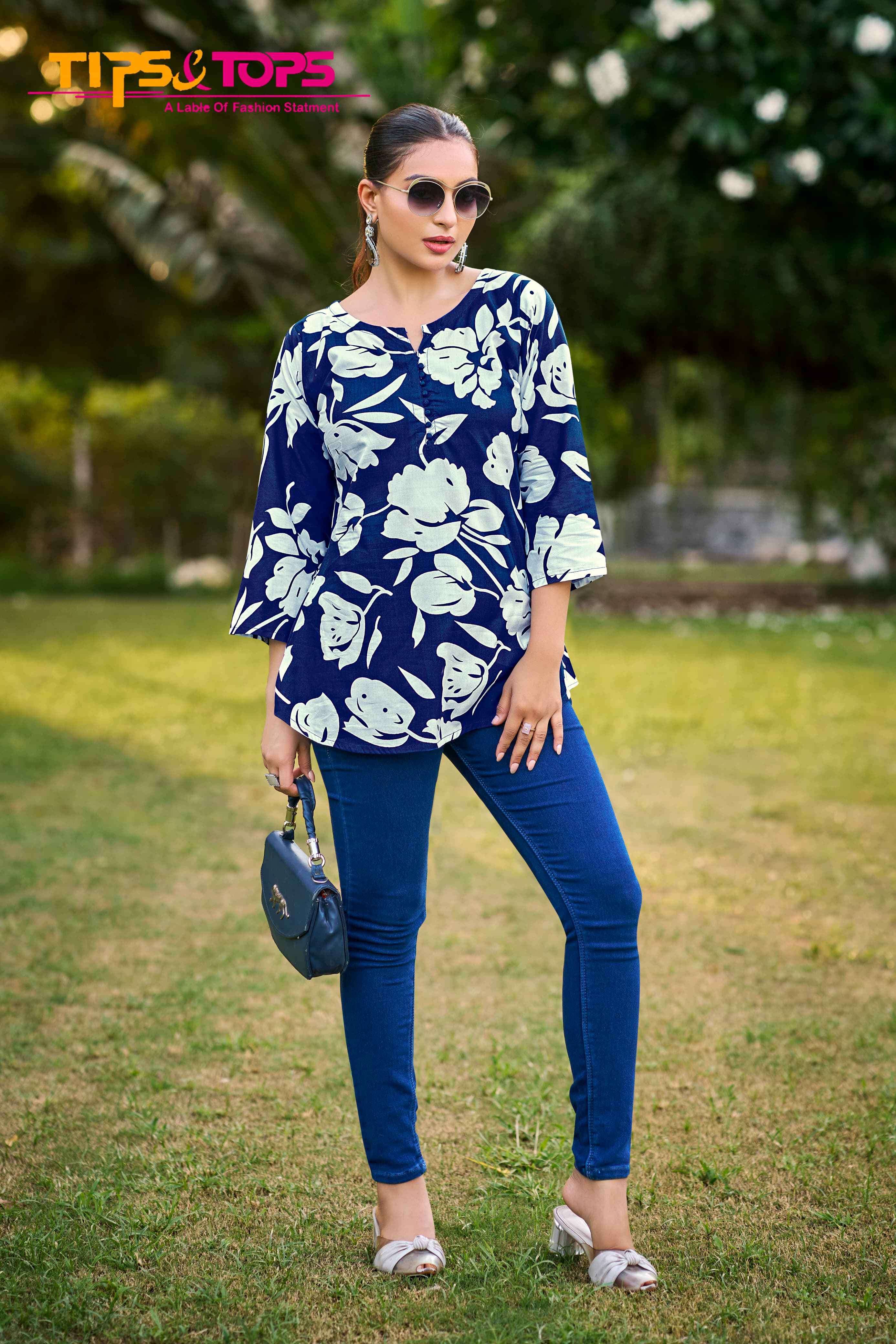 BABY VOL-7 SERIES 1001 TO 1009 BY TIPS & TOPS DESIGNER PRINTED RAYON TOPS ARE AVAILABLE AT WHOLESALE PRICE