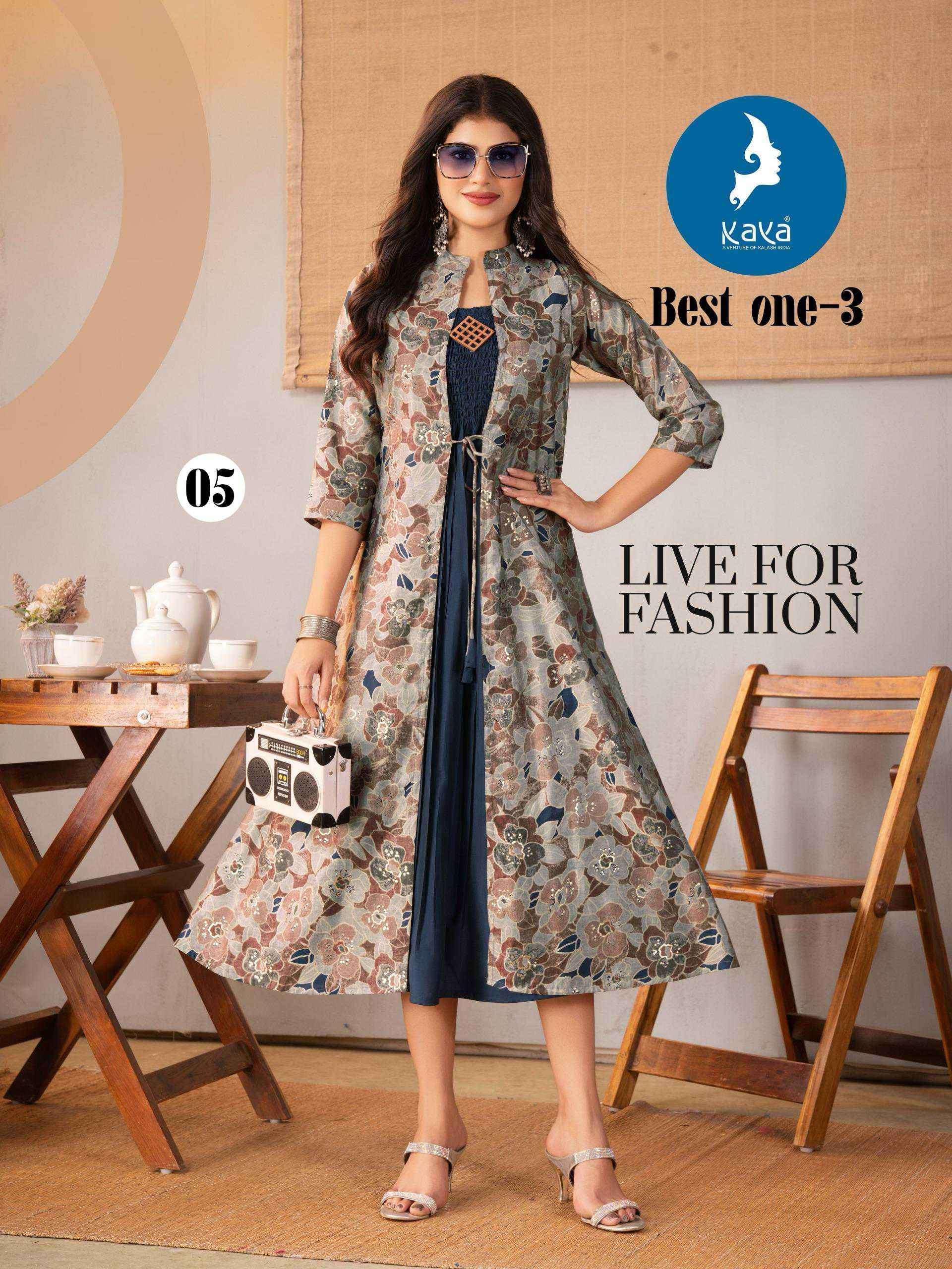 BEST ONE VOL-3 SERIES 01 TO 06 KURTI BY KAYA DESIGNER CHANDERI KURTI WITK JACKET ARE AVAILABLE AT WHOLESALE PRICE