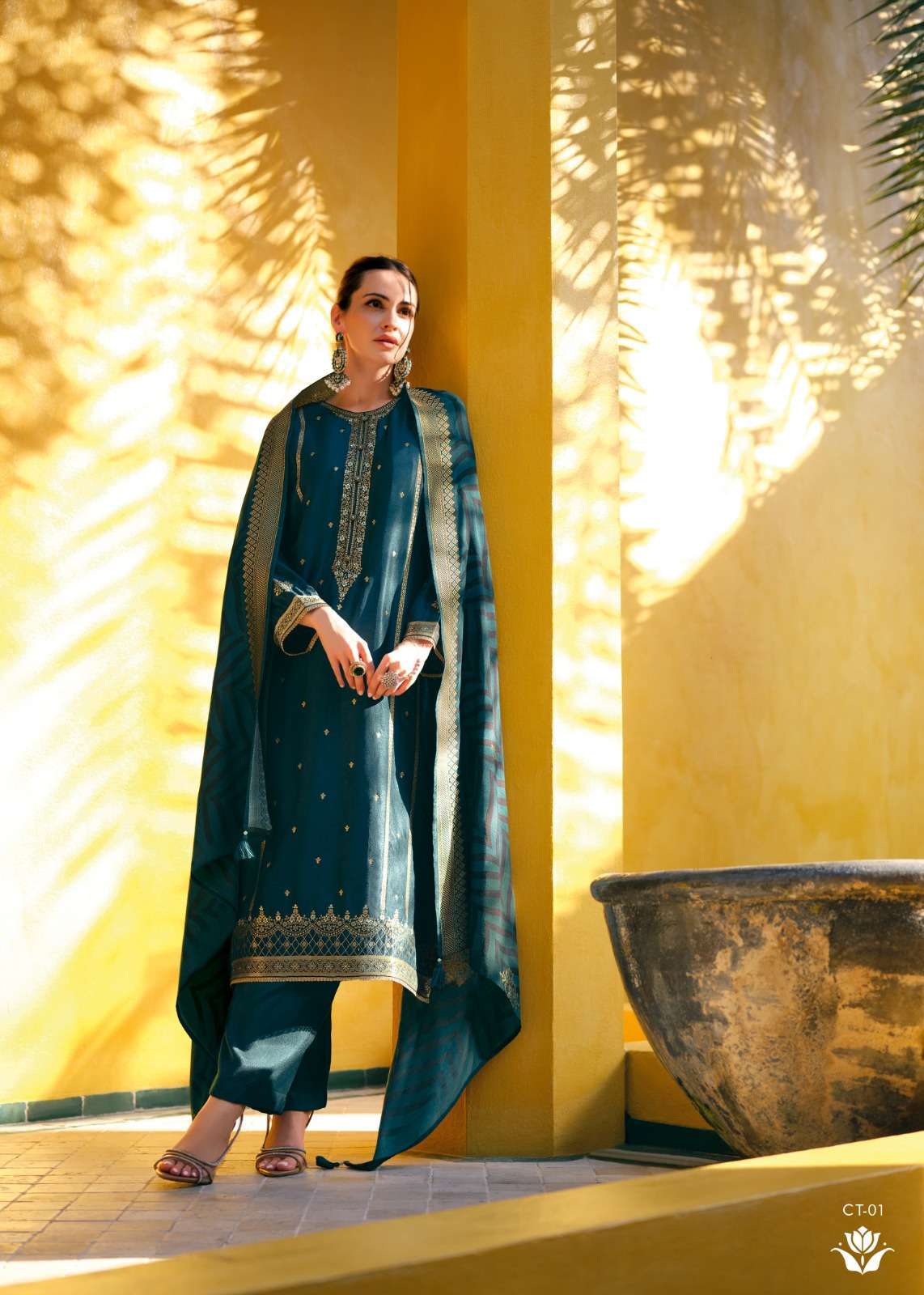 CHAITANYA SERIES 01 TO 04 BY VARSHA DESIGNER VISCOSE RUSSIAN SUITS ARE AVAILABLE AT WHOLESALE PRICE