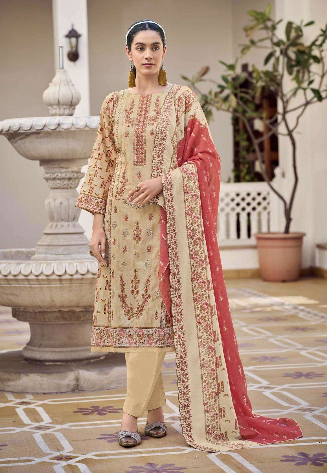 CHEVRON SERIES 5001 TO 5006 BY RINAZ ARTS DESIGNER DIGITAL PRINTED AND EMBROIDERY WORK COTTON SUITS ARE AVAILABLE AT WHOLESALE PRICE