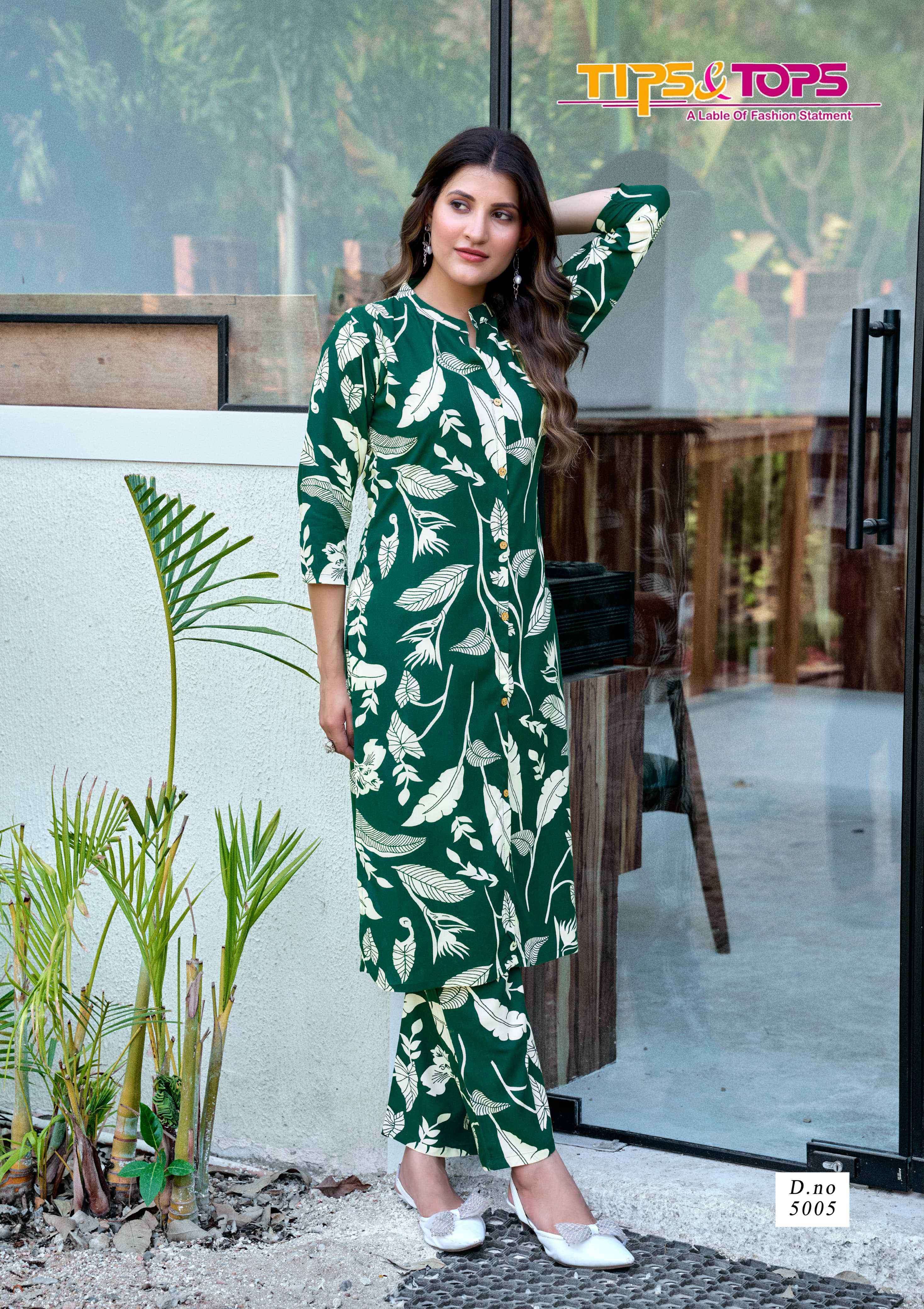 CINDERELLA VOL-5 SERIES 5001 TO 5006 BY TIPS & TOPS DESIGNER PRINTED RAYON CO ORD SETS ARE AVAILABLE AT WHOLESALE PRICE