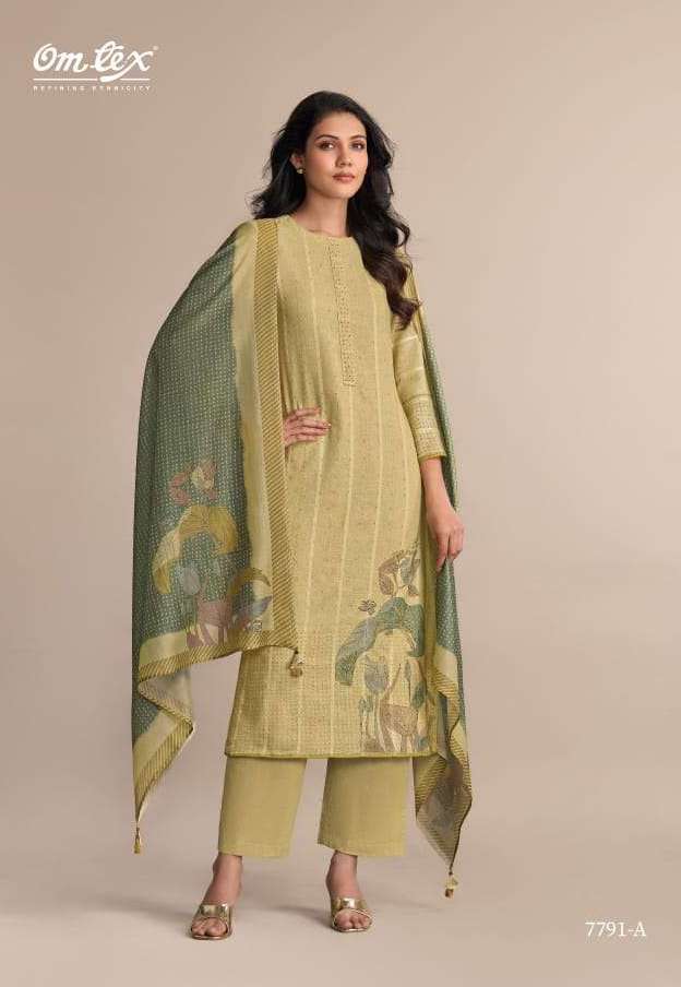 DESI TWIST SERIES 7791 BY OMTEX DESIGNER DIGITAL PRINTED WITH HAND WORK LINEN SUITS ARE AVAILABLE AT WHOLESALE PRICE