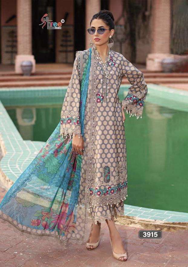ELAF SIGNATURE VOL-2 SERIES 3911 TO 3916 BY SHREE FABS DESIGNER PRINTED AND WORK COTTON LAWN PAKISTANI STYLE SUITS ARE AVAILABLE AT WHOLESALE PRICE