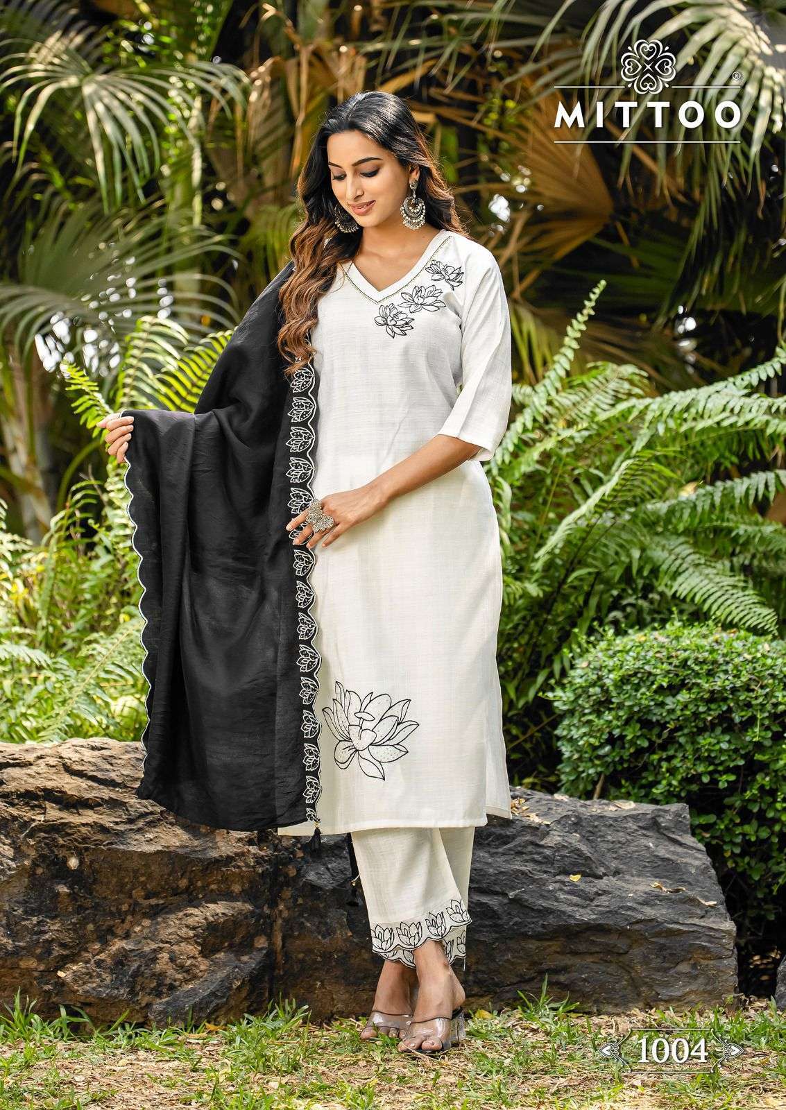 ELITE SERIES 1001 TO 1006 BY MITTO DESIGNER WORK VISCOSE WEAVING TOP WITH BOTTOM AND DUPATTA ARE AVAILABLE AT WHOLESALE PRICE