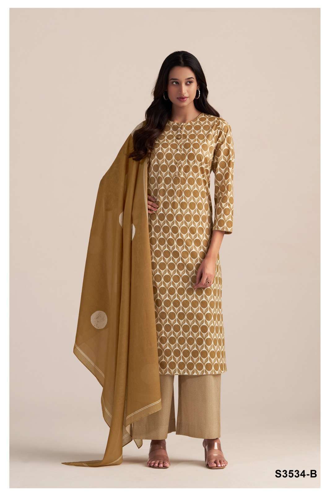 ESME SERIES 3534 BY GANGA DESIGNER PRINTED PREMIUM COTTON SUITS ARE AVAILABLE AT WHOLESALE PRICE
