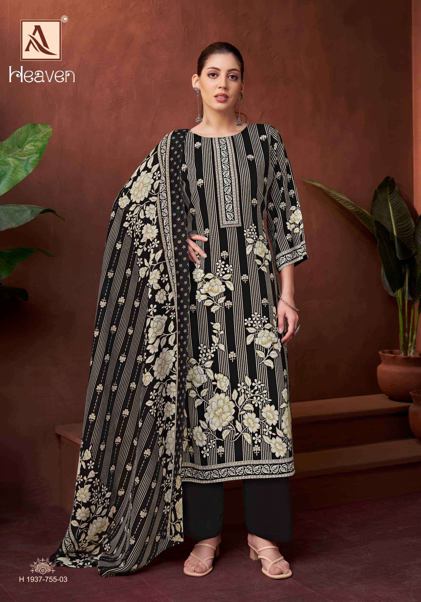HEAVEN SERIES 1937 BY ALOK SUITS DESIGNER PRINTED AND HAND WORK ZAM COTTON SUITS ARE AVAILABLE AT WHOLESALE PRICE