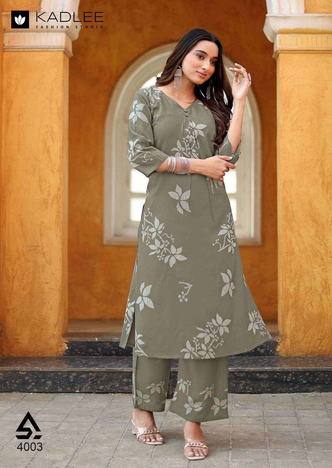 HEER SERIES 4001 TO 4006 BY KADLEE DESIGNER PRINTED RAYON CO ORD SETS ARE AVAILABLE AT WHOLESALE PRICE
