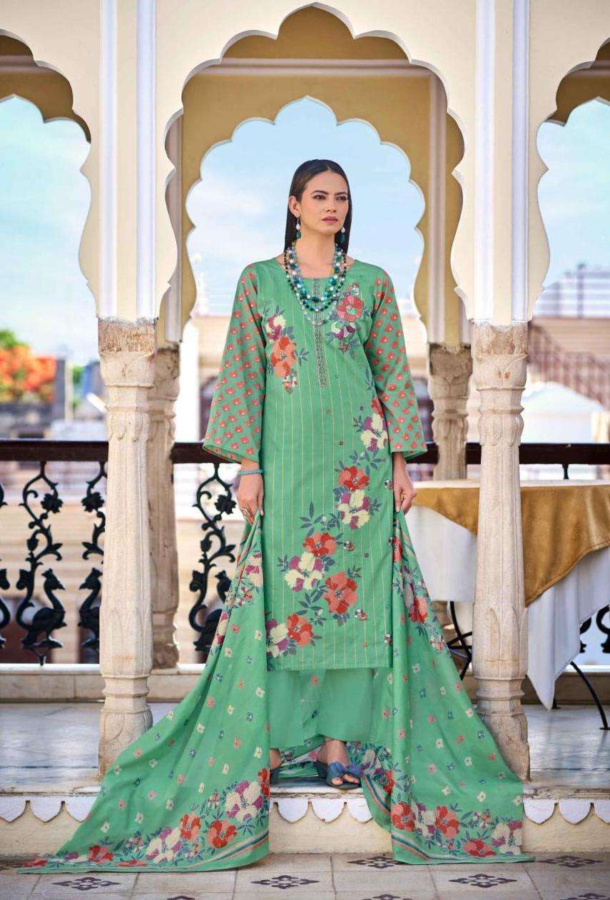 HELLO SUNSHINE SERIES 101 TO 104 BY MUMTAZ ARTS DESIGNER DIGITAL PRINTED AND EMBROIDERY WORK CAMBRIC COTTON SUITS ARE AVAILABLE AT WHOLESALE PRICE