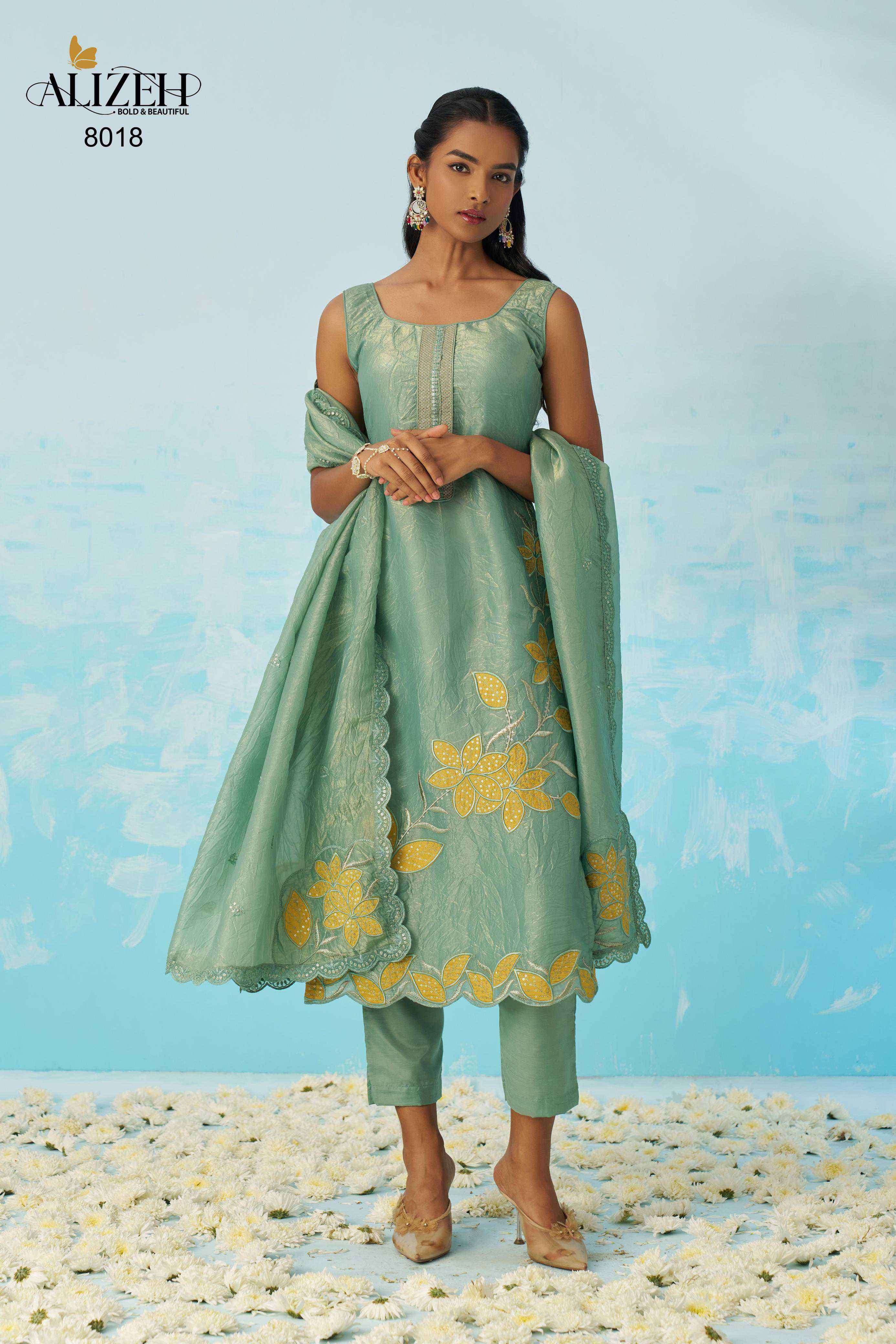 JASMINE SERIES 8016 TO 8018 BY ALIZEH DESIGNER PRINTED AND WORK FANCY READYMADE SUITS ARE AVAILABLE AT WHOLESALE PRICE