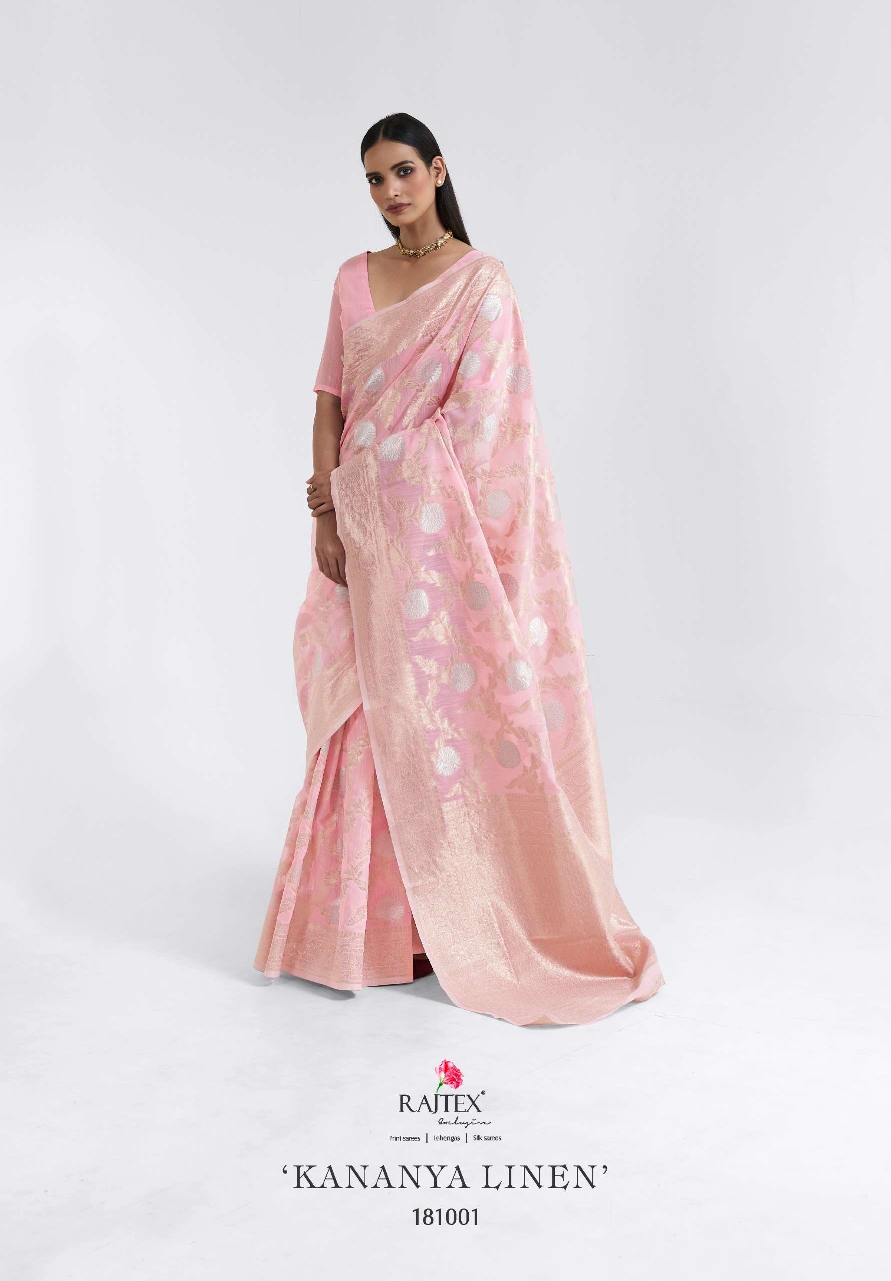 KANANYA LINEN SERIES 18001 TO 181006 SAREE BY RAJTEX DESIGNER LINEN SAREES ARE AVAILABLE AT WHOLESALE PRICE