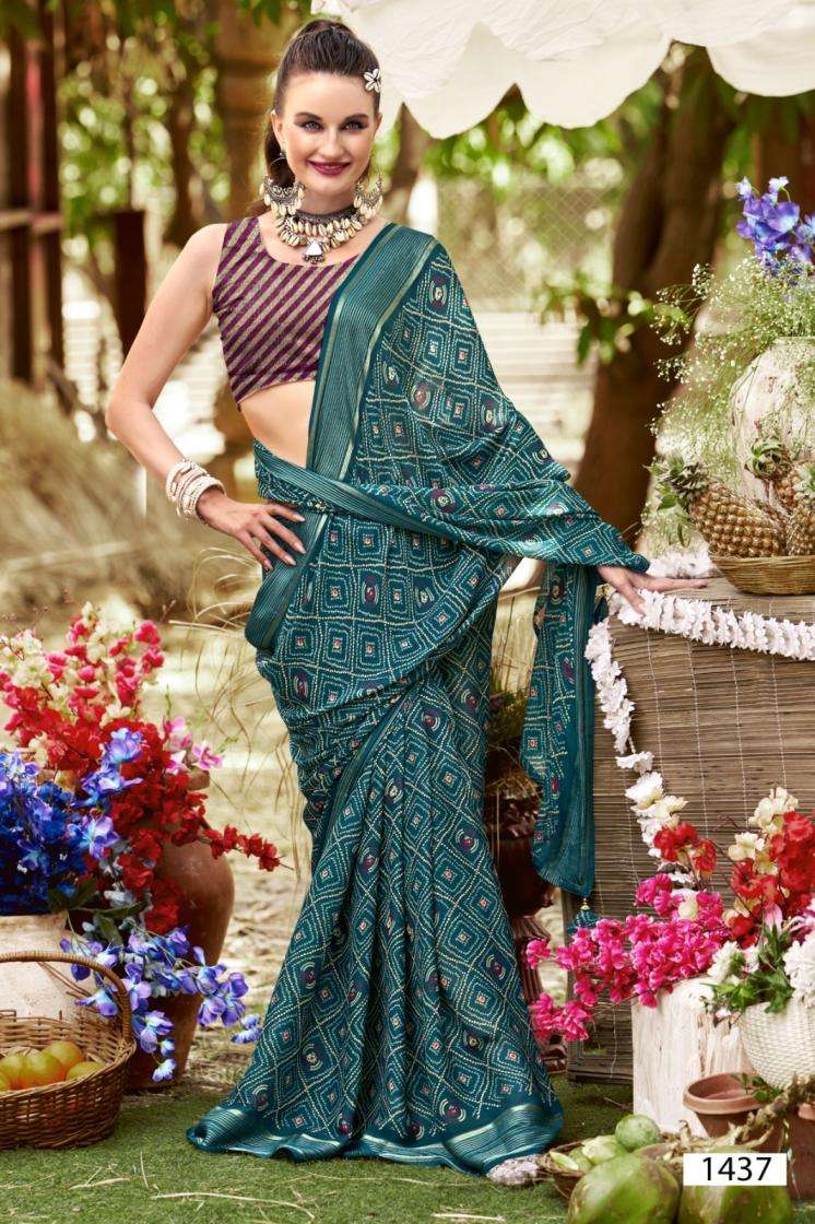 KOMALIKA VOL-4 SERIES 1436 TO 1441 SAREE BY VALLABHI PRINTS DESIGNER GEORGETTE SAREES ARE AVAILABLE AT WHOLESALE PRICE