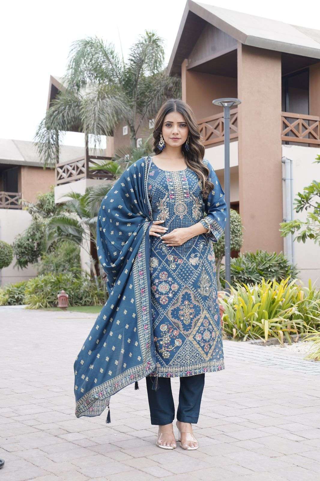 KT 241 BY SHREE FABS DESIGNER DIGITAL PRINTED AND HAND WORK PAKISTANI STYLE VISCOSE MUSLIN SUITS ARE AVAILABLE AT WHOLESALE PRICE