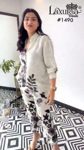 LAXURIA TRENDZ 1490 DESIGNER PRINTED GEORGETTE TOP WITH PANT ARE AVAILABLE AT WHOLESALE PRICE