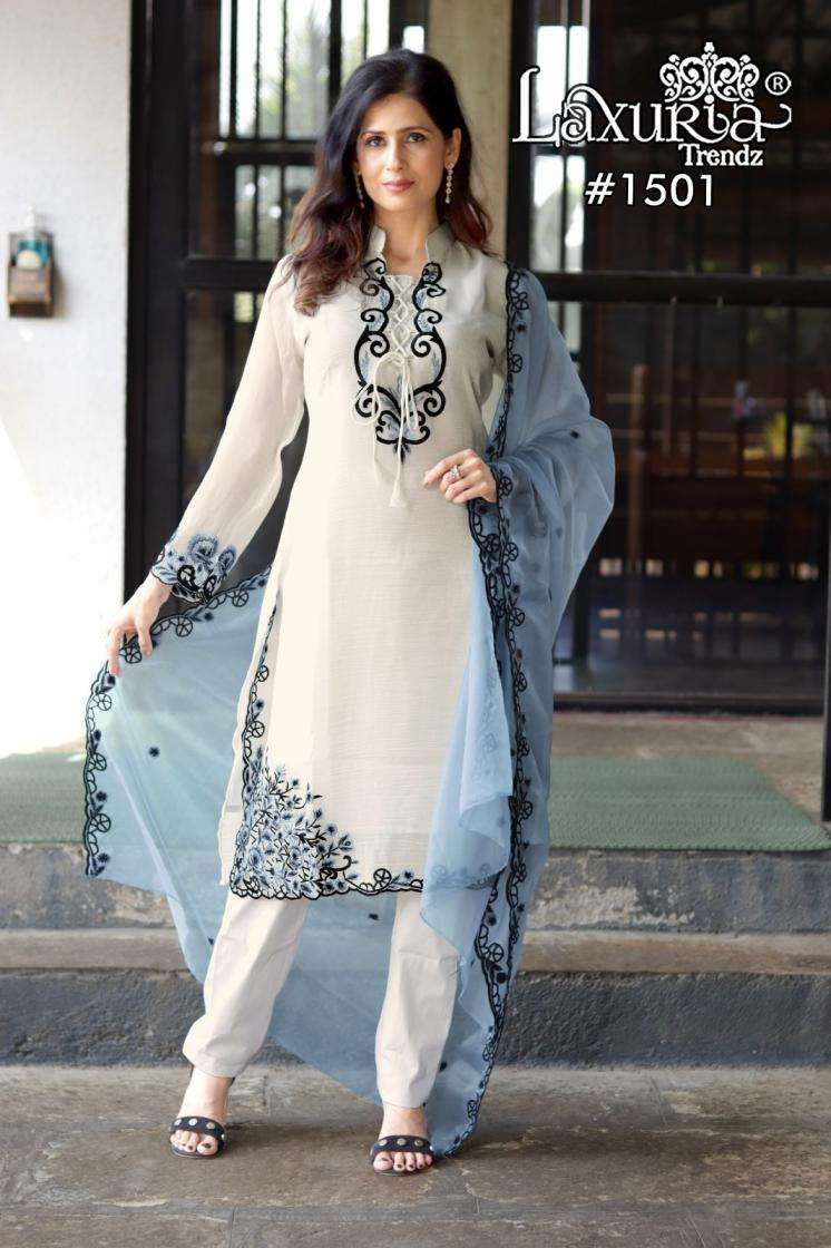 LAXURIA TRENDZ 1501 DESIGNER WORK FANCY TOP WITH PANT AND DUPATTA ARE AVAILABLE AT WHOLESALE PRICE