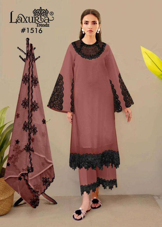LAXURIA TRENDZ 1516 DESIGNER GEORGETTE TOP WITH PANT AND DUPATTA ARE AVAILABLE AT WHOLESALE PRICE