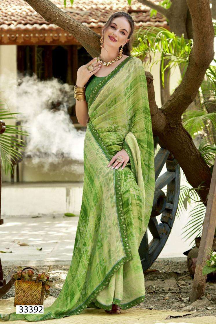MADDY VOL-7 SERIES 33351 TO 33356 SAREE BY VALLABHI PRINTS DESIGNER PRINTED GEORGETTE SAREES ARE AVAILABLE AT WHOLESALE PRICE