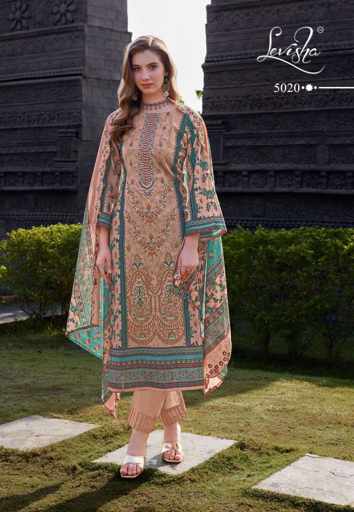 MADHUBALA VOL-5 SERIES 5013 TO 5020 BY LEVISHA DESIGNER PRINTED AND WORK COTTON CAMBRIC SUITS ARE AVAILABLE AT WHOLESALE PRICE