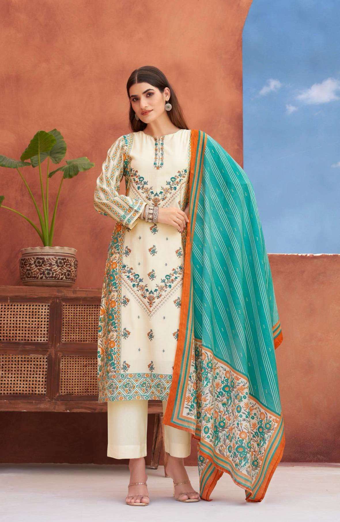 MARIYAM SERIES 1501 TO 1504 BY MUMTAZ ARTS DESIGNER DIGITAL PRINTED AND WORK VISCOSE MUSLIN SUITS ARE AVAILABLE AT WHOLESALE PRICE