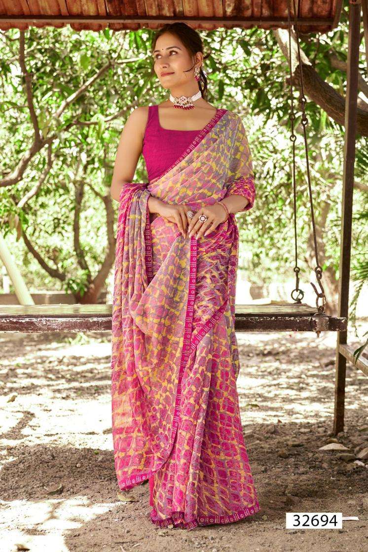MASHA VOL-2 SERIES 32691 TO 32696 SAREE BY VALLABHI PRINTS DESIGNER GEORGETTE SAREES ARE AVAILABLE AT WHOLESALE PRICE