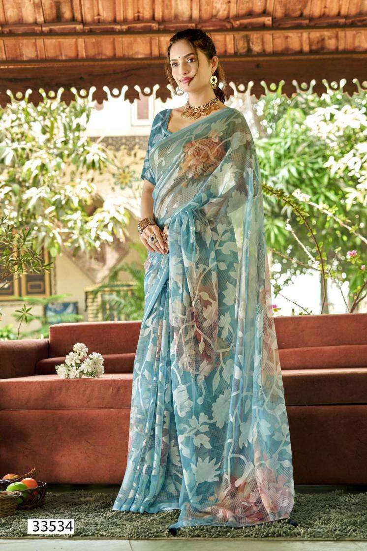 MRITANSHI SERIES 33531 TO 33536 SAREE BY VALLABHI PRINTS DESIGNER BRASSO SAREES ARE AVAILABLE AT WHOLESALE PRICE
