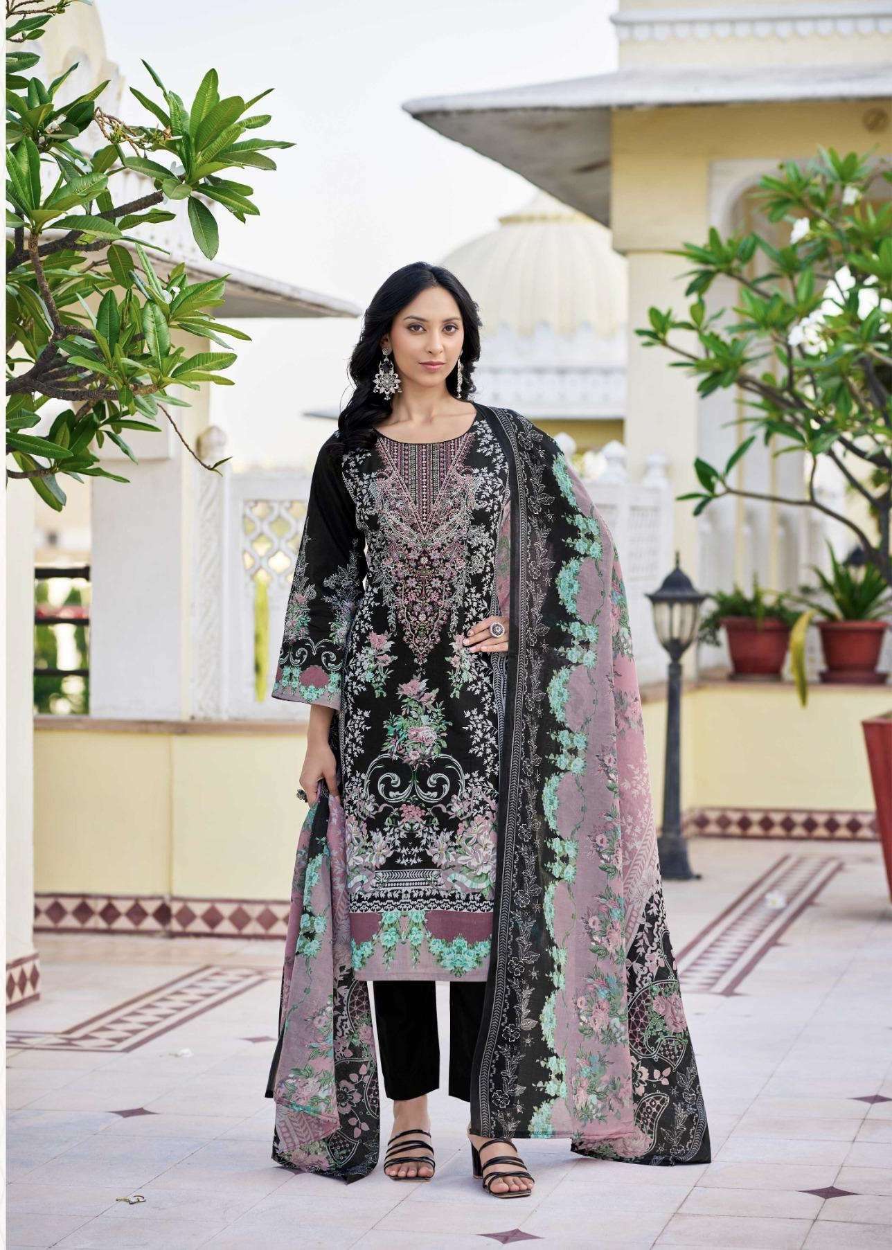 MUSAFIR VOL-26 SERIES 1001 TO 1008 BY RINAZ ARTS DESIGNER PRINTED AND WORK LAWN CAMBRIC SUITS ARE AVAILABLE AT WHOLESALE PRICE