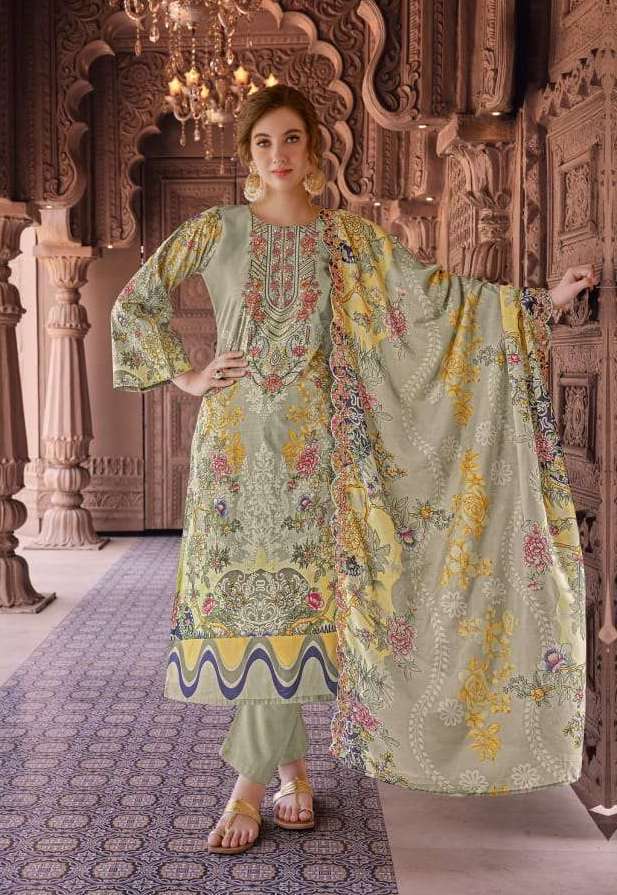 NARGIS NX VOL-2 SERIES 2013 TO 2018 BY LEVISHA DESIGNER PRINTED AND WORK LAWN CAMBRIC COTTON SUITS ARE AVAILABLE AT WHOLESALE PRICE