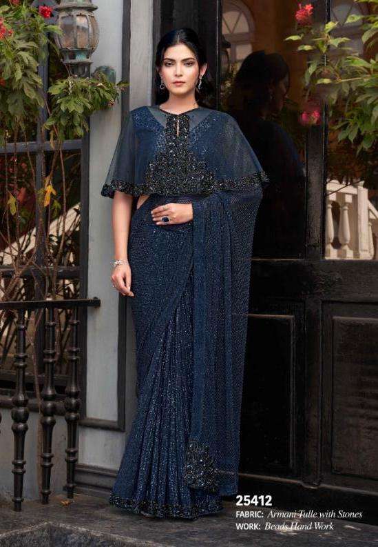 NOIRE SERIES 25400 SAREE BY MOHMANTHAN DESIGNER WORK FANCY PARTY WEAR SAREES ARE AVAILABLE AT WHOLESALE PRICE