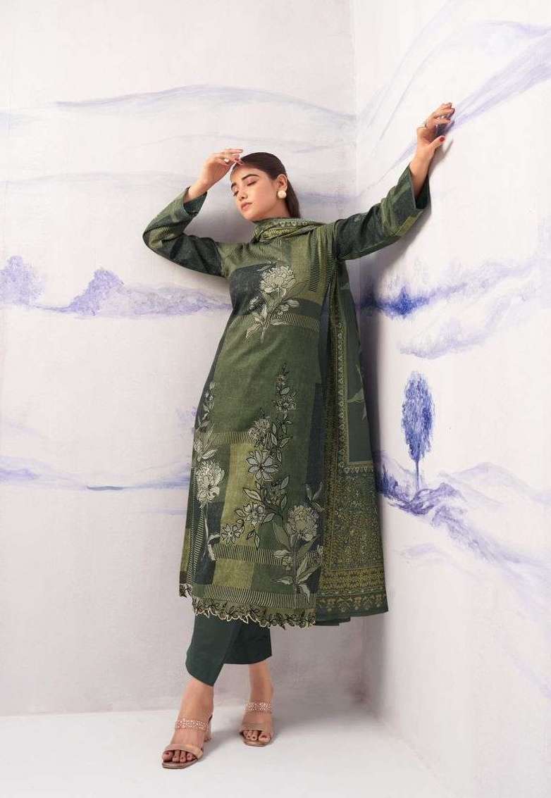 NOOR SERIES 1301 TO 1305 BY MUMTAZ ARTS DESIGNER DIGITAL PRINT WITH EMBROIDERY WORK JAM SATIN SUITS ARE AVAILABLE AT WHOLESALE PRICE