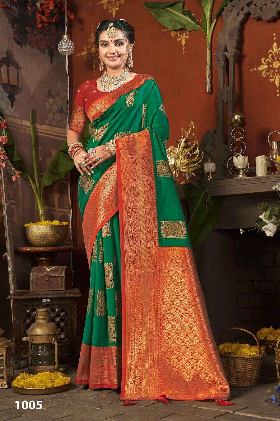 PEHELI PASAND SILK VOL-1 SERIES 1001 TO 1006 SAREE BY SAROJ DESIGNER SILK SAREES ARE AVAILABLE AT WHOLESALE PRICE
