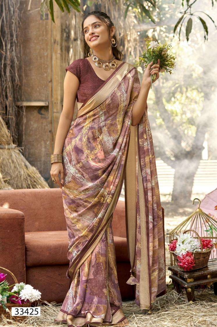 PRAKHAR VOL-2 SERIES 33421 TO 33426 SAREE BY VALLABHI PRINTS DESIGNER PRINTED GEORGETTE SAREES ARE AVAILABLE AT WHOLESALE PRICE