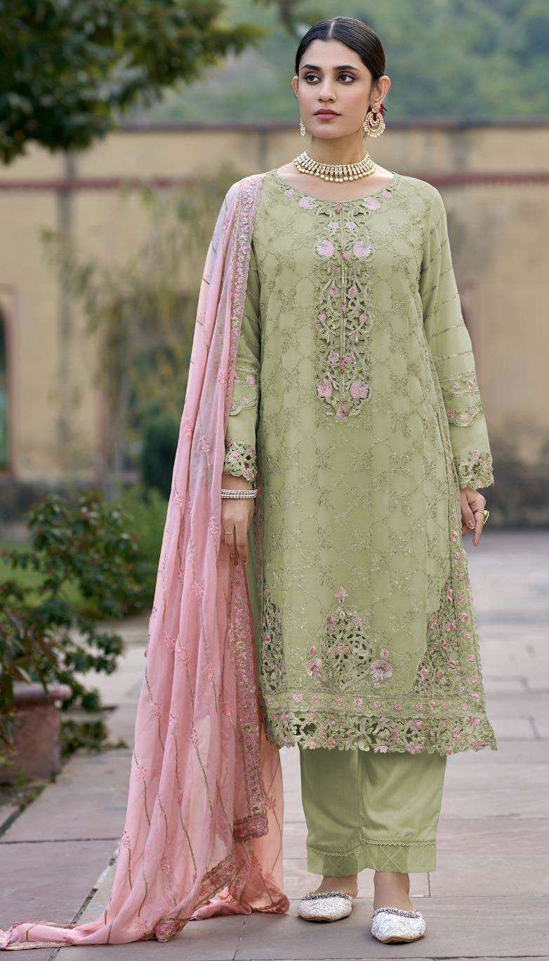 R 1883 BY SHREE FABS DESIGNER WORK CAMBRIC COTTON READYMADE SUITS ARE AVAILABLE AT WHOLESALE PRICE