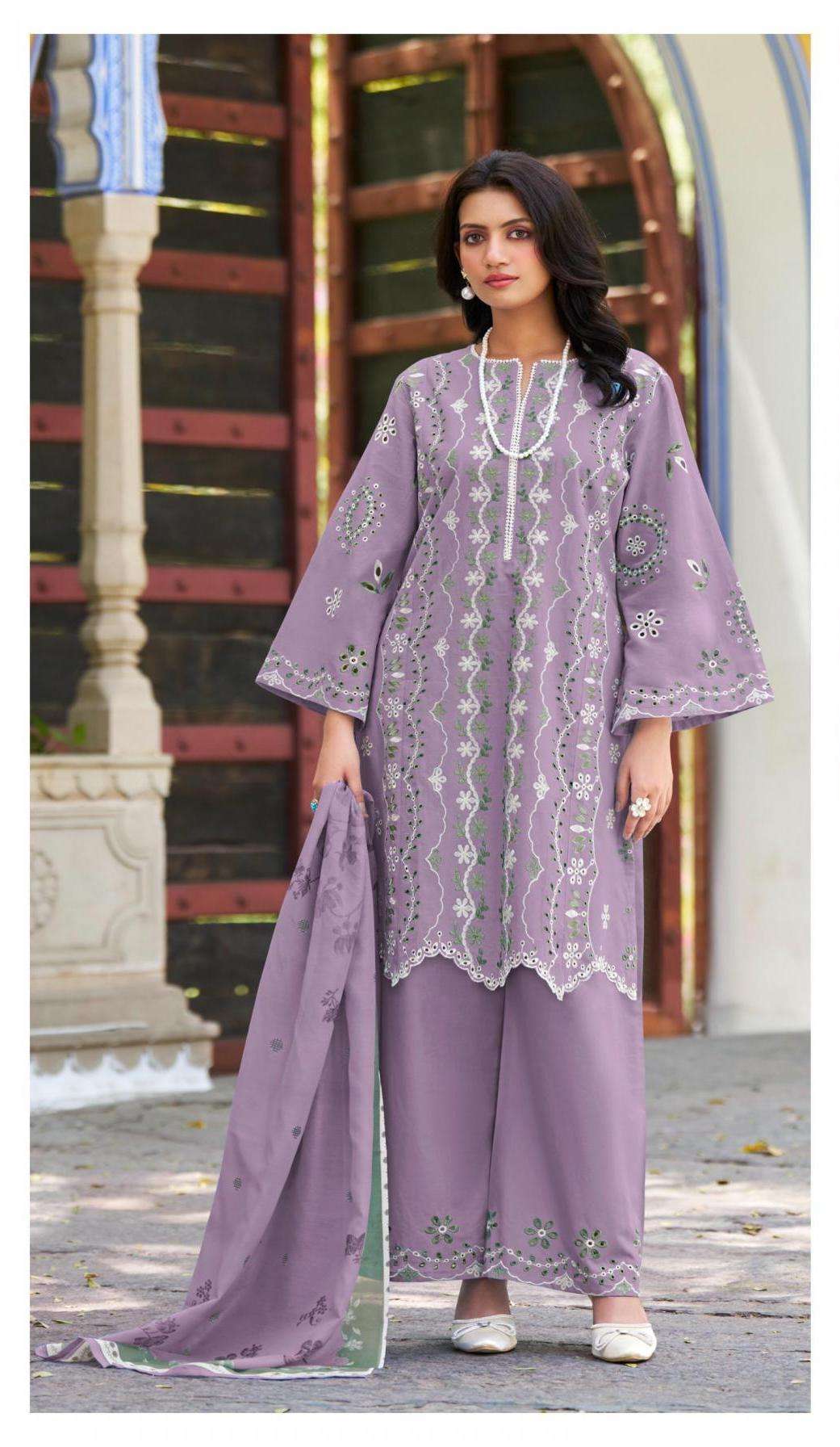 R 221 BY DEEPSY DESIGNER EMBROIDERY WORK COTTON READYMADE SUITS ARE AVAILABLE AT WHOLESALE PRICE