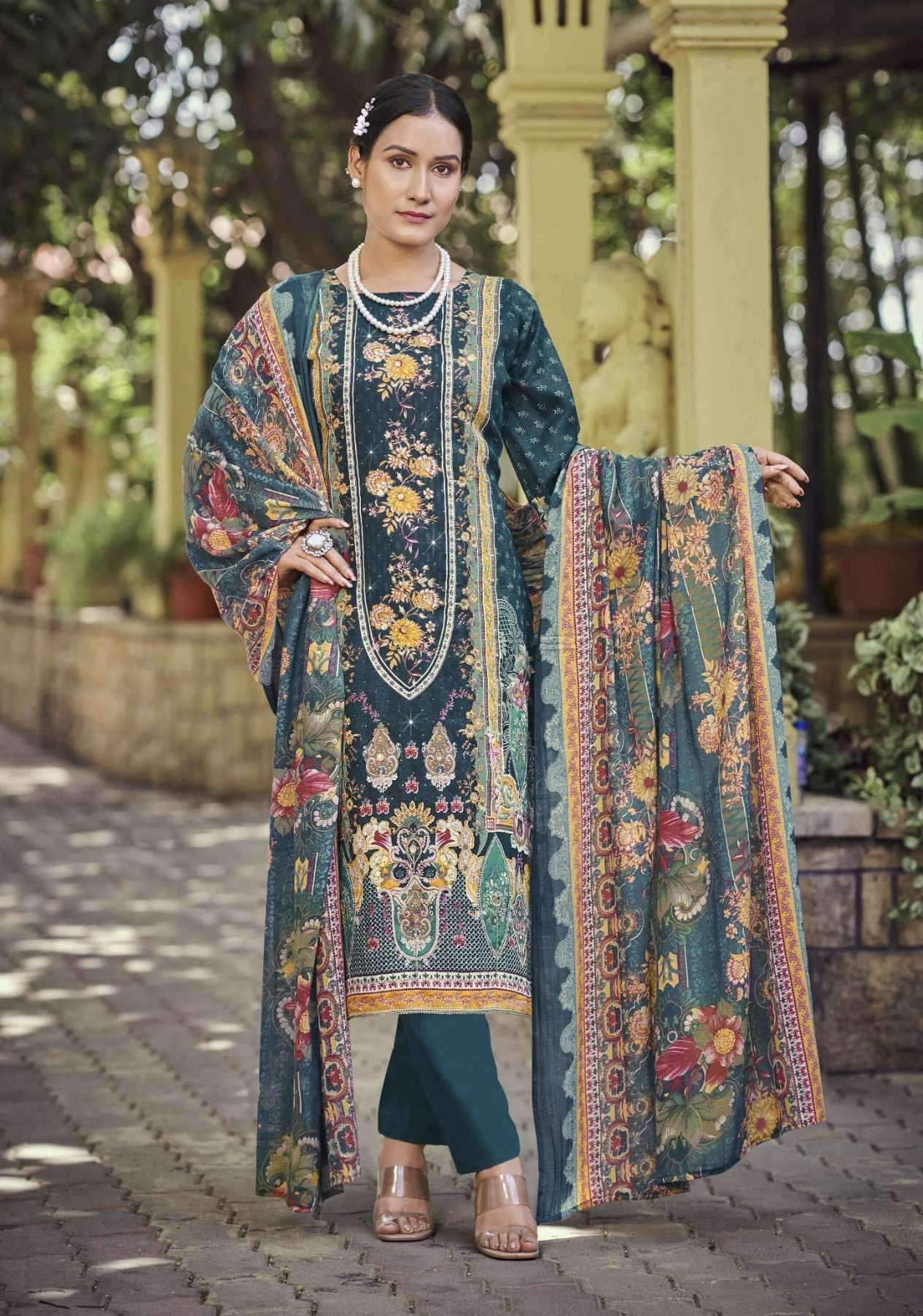 RAABTA VOL-7 SERIES 659 BY ZULFAT DESIGNER PRINTED AND HAND WORK JAM COTTON SUITS ARE AVAILABLE AT WHOLESALE PRICE
