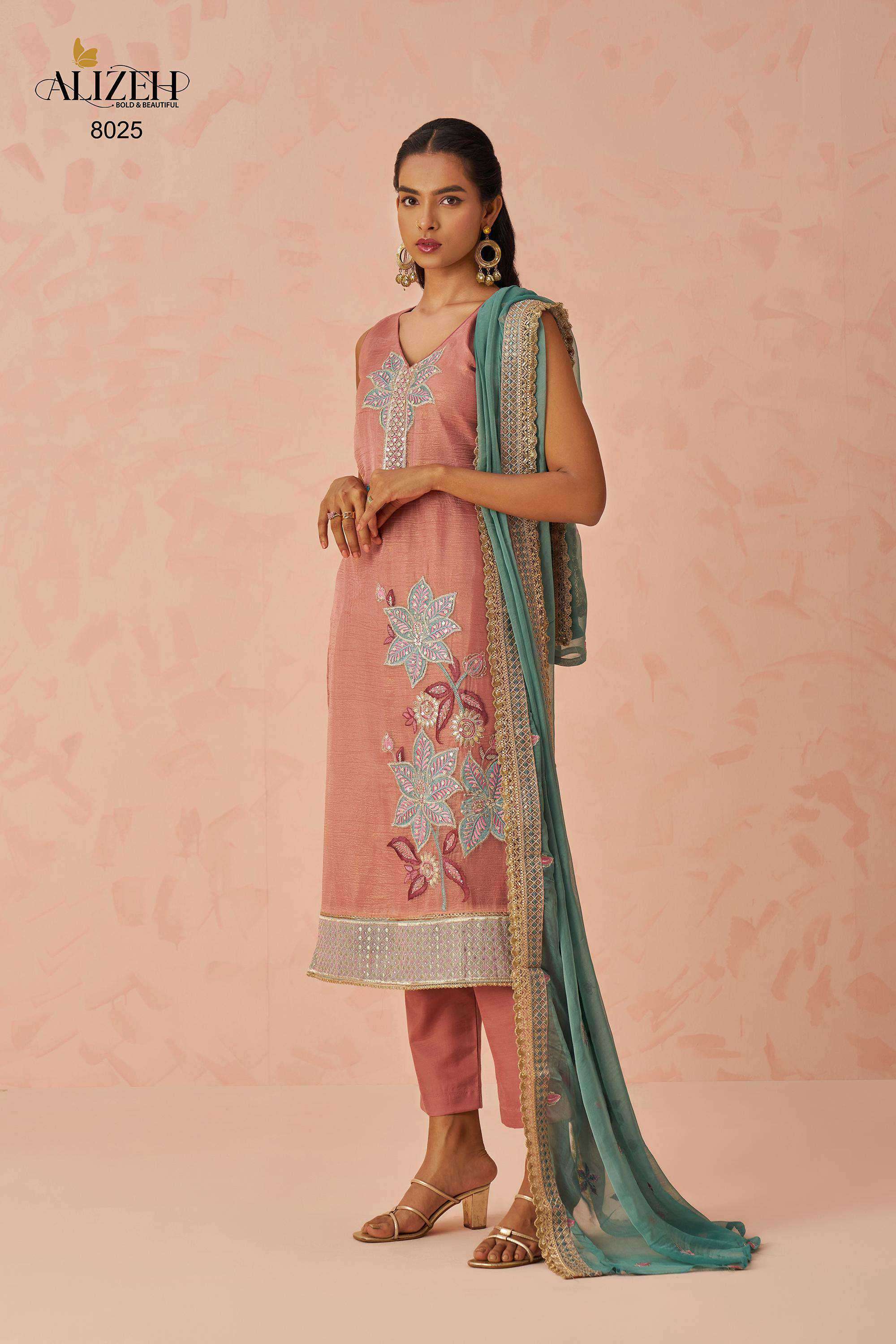 RAAG VOL-2 SERIES 8023 TO 8025 BY ALIZEH DESIGNER WORK READYMADE STRAIGHT FANCY SUITS ARE AVAILABLE AT WHOLESALE PRICE