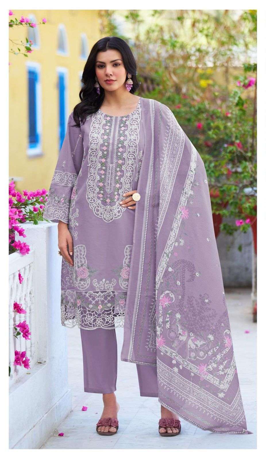 RANREG LAWN 25 SERIES 2252 BY DEEPSY DESIGNER EMBROIDERY WORK COTTON SUITS ARE AVAILABLE AT WHOLESALE PRICE