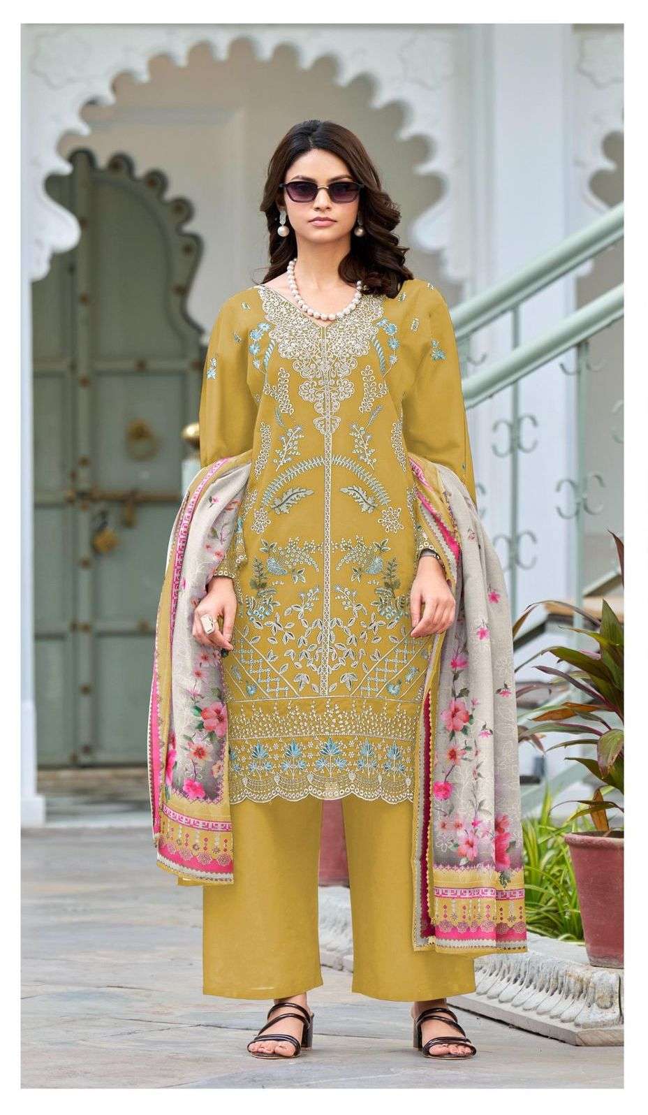 RANREG LAWN 25 SERIES 2253 BY DEEPSY DESIGNER EMBROIDERY WORK COTTON SUITS ARE AVAILABLE AT WHOLESALE PRICE
