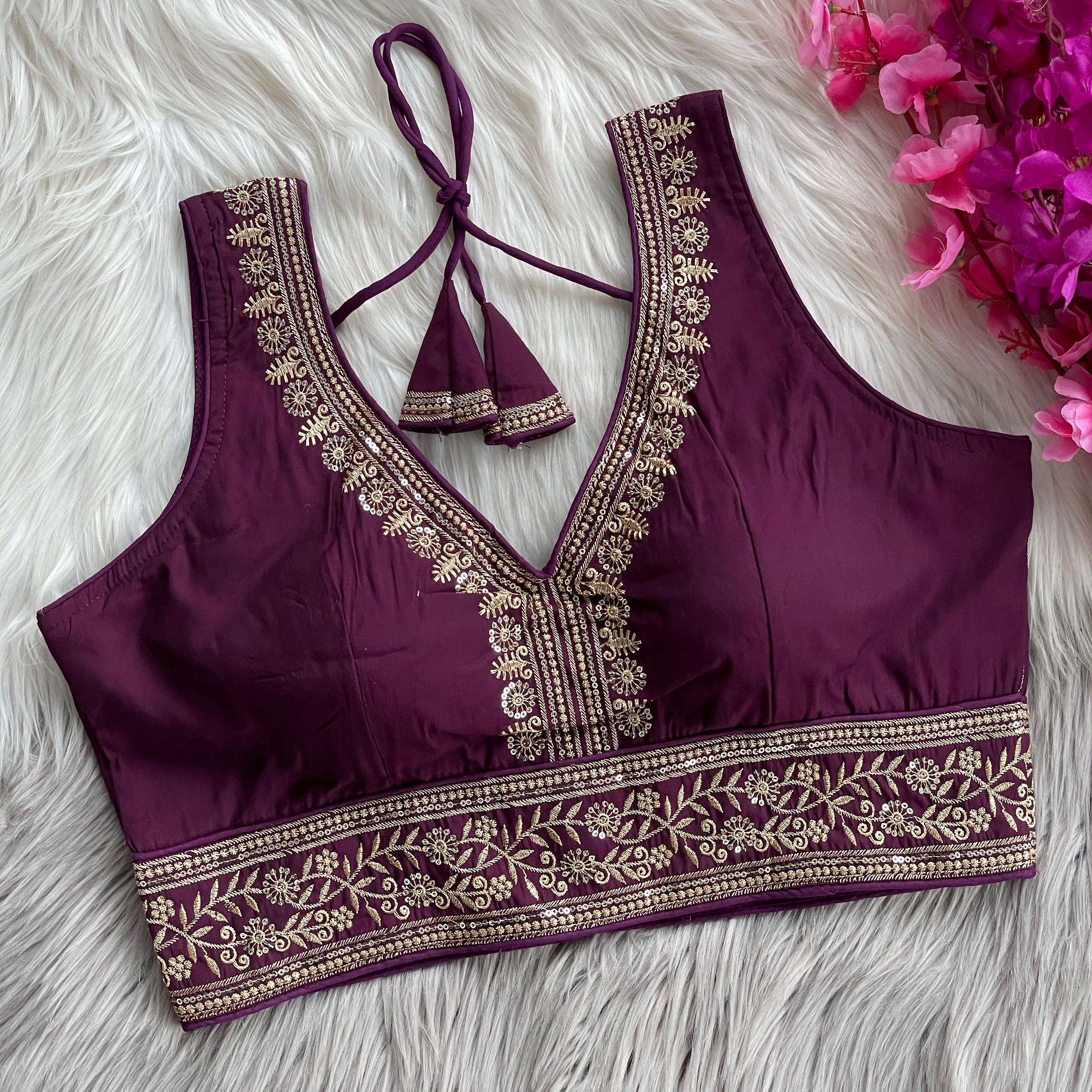 READYMADE BLOUSE SERIES 189 DESIGNER WORK BRIDAL WEAR ROMAN SILK BLOUSES ARE AVAILABLE AT WHOLESALE PRICE